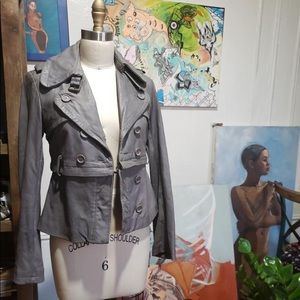 Amazing All Saints Grey Leather jacket